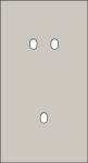 Double cover plate, vertical 71 mm centre distance, for a double and a single switching function, Ni