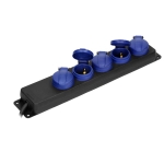 Heavy - duty, splash - proof extension sockets, 3m, Schuko with rubber cord, 5 sockets 2 poles + E,