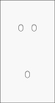 Double cover plate, vertical 71 mm centre distance, for a double and a single switching function, Ni
