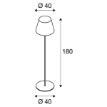 Adegan lampadaire, Anthracite / Blanc, E27 Eco. énergie, maximum 24W, IP54