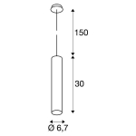 Enola_B pendel, Wit, Gu10, maximum 50W