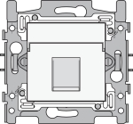 1 connexion RJ45 UTP cat5E, prêt pour l'alimentation PoE++, modèle plat, inclus socle 60 x 71mm avec