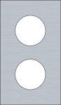 Tweevoudige afdekplaat, 60mm centerafstand, voor twee stopcontacten, Niko Rocker en Niko Toggle, Alu