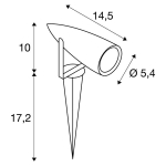 Syna Led, aardpin, Antraciet, 230V, 3000K