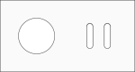 Double cover plate, horizontal 71 mm centre distance, for one socket function and one double switchi