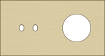 Double cover plate, horizontal 71 mm centre distance, for a double switching function and a socket f