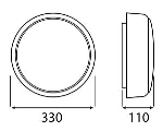 Plafonnier Kajko XL, Led 19W 4000K 1900lm Blanc - polypropylène plexi mat - polycarbonate IP44 IK10