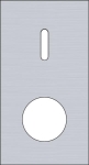 Double cover plate, vertical 71 mm centre distance, for single switching function and socket functio