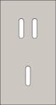 Double cover plate, vertical 71 mm centre distance, for a double and a single switching function, Ni