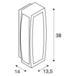 Meridian Box luminaire extérieur, Anthracite, E27, maximum 25W