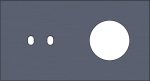 Double cover plate, horizontal 71 mm centre distance, for a double switching function and a socket f