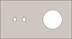 Double cover plate, horizontal 71 mm centre distance, for a double switching function and a socket f