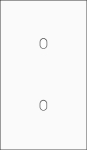 Double cover plate, vertical 60 mm centre distance, for two single switching functions, Niko Toggle