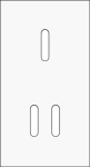 Double cover plate, vertical 71 mm centre distance, for single and double switching function, Niko R