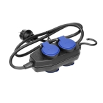 Havy - duty, splash - proof extension sockets, 10m rubber cord, IP44, H05RR - F 3 x 1.5mm², 10m, eq