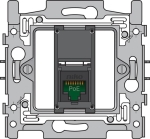 1 connexion RJ45 UTP cat5E, prêt pour l'alimentation PoE++, modèle plat, inclus socle 60 x 71mm avec