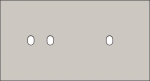 Double cover plate, horizontal 71 mm centre distance, for a double switching function and a single s