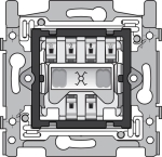 Socle pour un interrupteur permutateur, 10 AX / 250Vac, connexion rapide, fixation par vis, à utilis