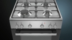 Fornuis iQ300 gemengd gaskookplaat, 4z, conventionele oven, 5verw.wijzen, thermokoppel Inox A