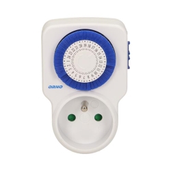 Mini 24 hours mechanical timer 230Vac / 50Hz, rated load: 3500W / 16A( 2), mode: 24 - hour (daily);.